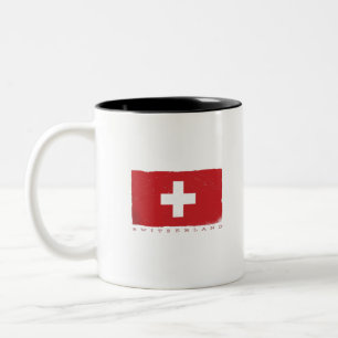 SCHWEIZ Flagge für Schweizer Liebhaber Zweifarbige Tasse