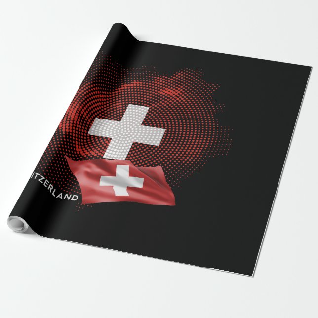 Schweiz Flagge Geschenkpapier (Ungerollt)