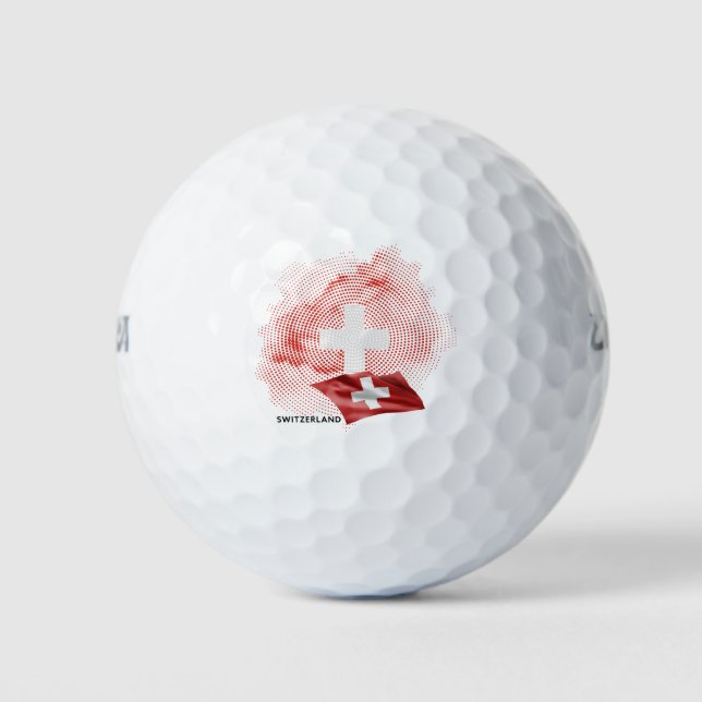 Schweiz Flagge Golfball (Vorderseite)