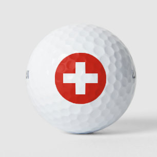 Schweiz Flagge Golfball