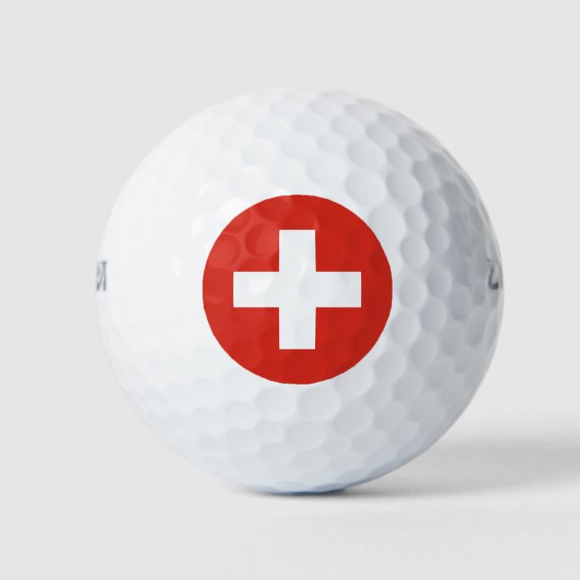Schweiz Flagge Golfball (Vorderseite)