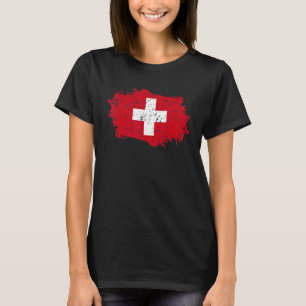 Schweiz Flagge Grunge Landesflagge Schweiz T-Shirt