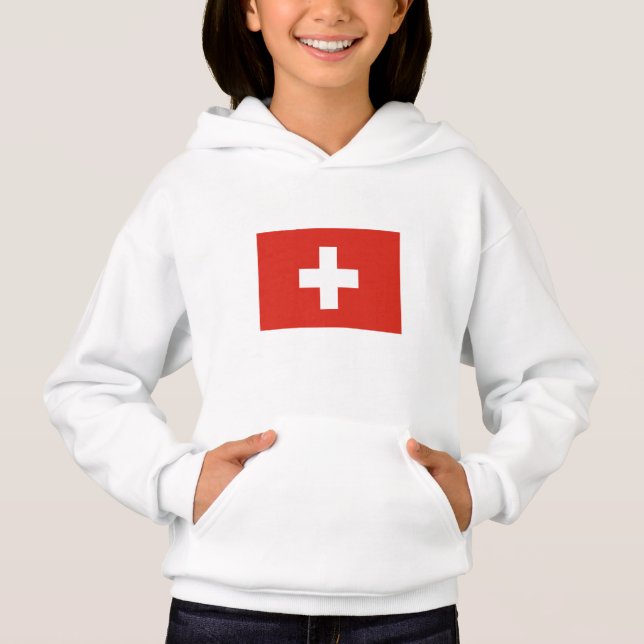 Schweiz Flagge Hoodie (Vorderseite)