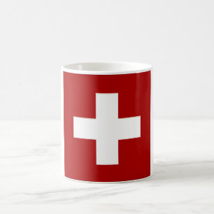 Schweiz-Flagge in Chrome Grapphics-Coffe-Tasse Kaffeetasse