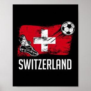 Schweiz Flagge Jersey Schweizer Fußballteam Schwei Poster