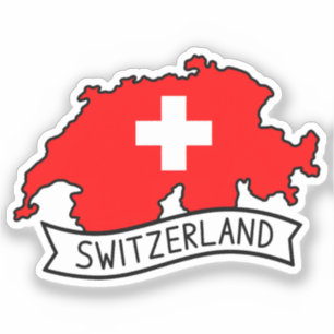 Schweiz Flagge Karte Patriotischer Schweizer Stolz Aufkleber