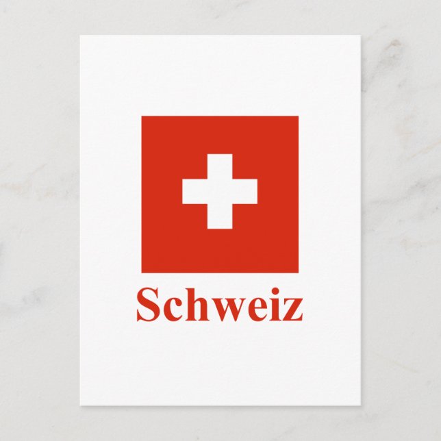 Schweiz Flagge mit Name in deutscher Sprache Postkarte (Vorderseite)
