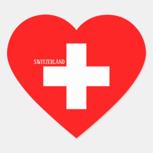 Schweiz-Flagge Patriotisch Herz-Aufkleber
