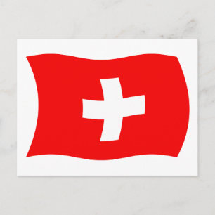 Schweiz Flagge Postkarte