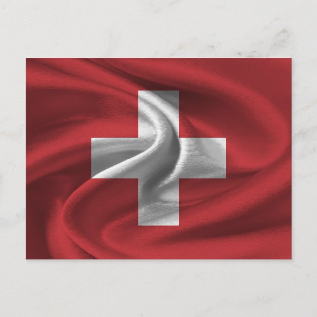 Schweiz Flagge Postkarte (Vorderseite)