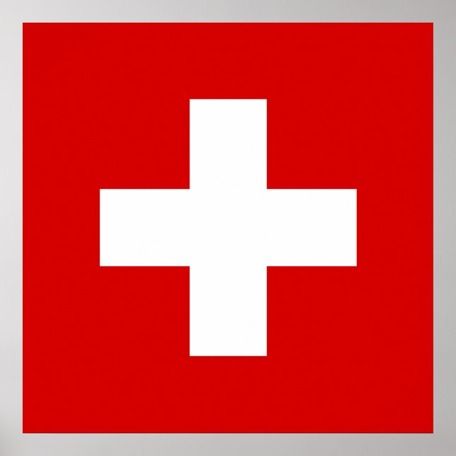 Schweiz Flagge Qualität Poster (Vorne)