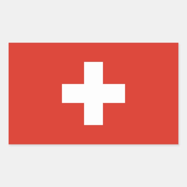 Schweiz Flagge Rechteckiger Aufkleber (Vorderseite)
