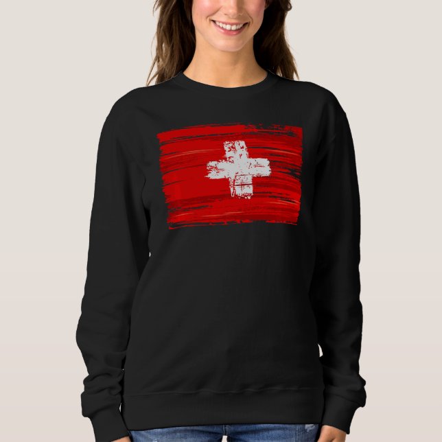 Schweiz Flagge Schweiz Sweatshirt (Vorderseite)