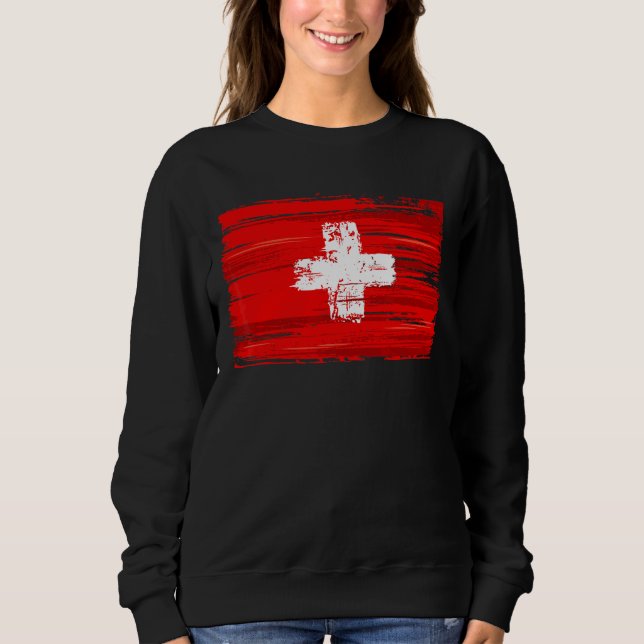 Schweiz Flagge Schweiz Sweatshirt (Vorderseite)