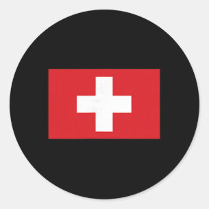 Schweiz Flagge Schweizer Bekleidung Wandern Skifah Runder Aufkleber