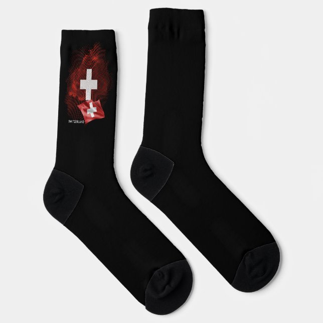 Schweiz Flagge Socken (Rechts)