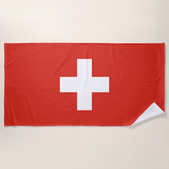 Schweiz Flagge Strandtuch (Vorderseite)