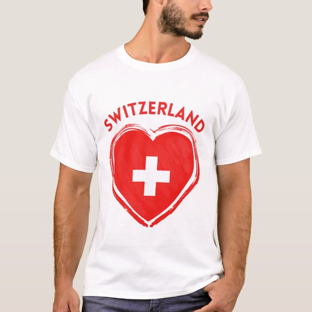 Schweiz Flagge T-Shirt (Vorderseite)