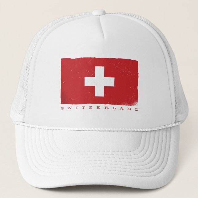 SCHWEIZ FLAGGE TRUCKERKAPPE (Vorderseite)