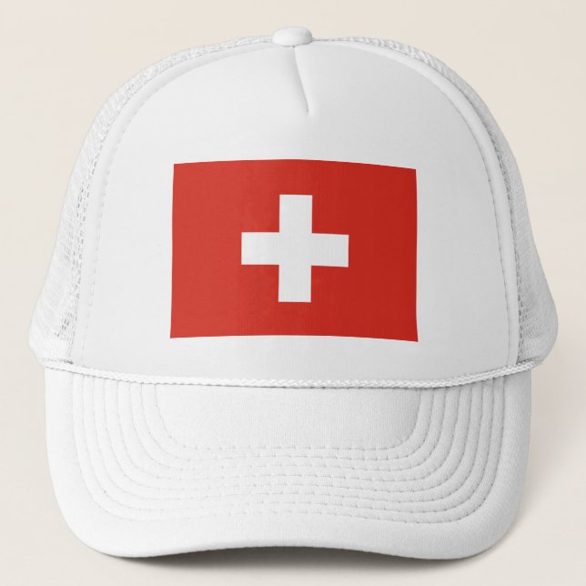 Schweiz Flagge Truckerkappe (Vorderseite)