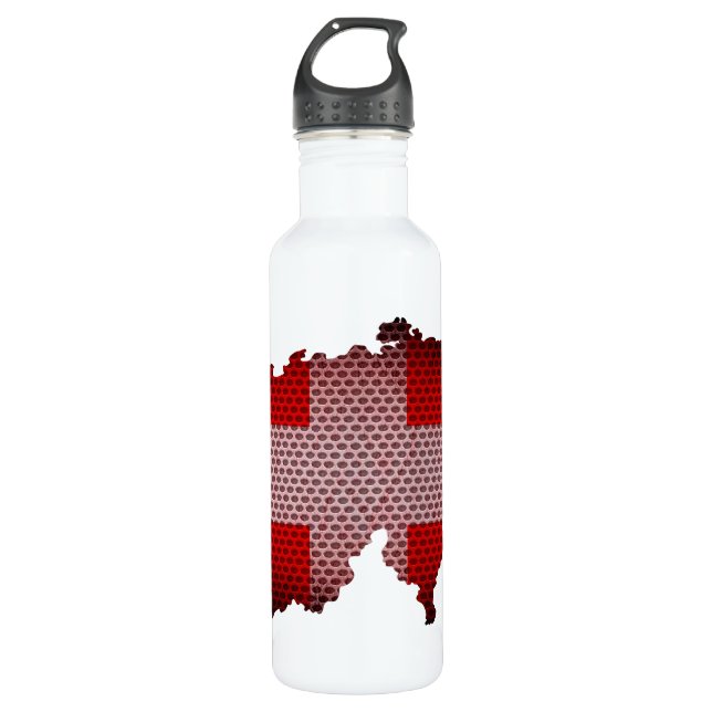 Schweiz - Flagge und Karte Trinkflasche (Vorderseite)