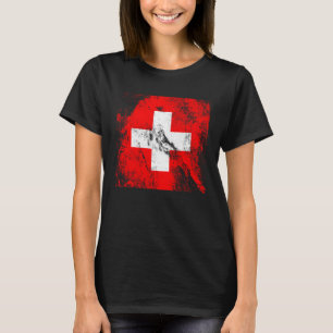 Schweiz Flagge Vintage Souvenir Urlaub Schweiz T-Shirt