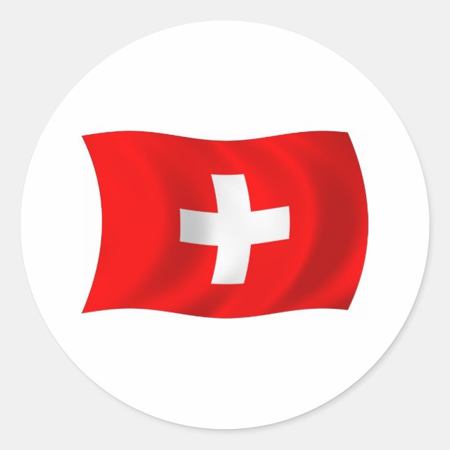 Schweiz Flaggenaufkleber Runder Aufkleber (Vorderseite)