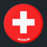 Schweiz Flaggenbezeichnung Rotes Weißes Kreuz Magnet<br><div class="desc">Die Schweizer Fahne-Inschrift Rotes Weißes Kreuz-Magnet mit der Schweizer Fahne in den Farben Rot und Weiß auf dem Magneten. Die Schweiz in der Weißen Farbe ist subtil in das Flaggendesign eingebunden. Der Schweizer Magnet ist das stilvolle Geschenk für alle Schweizer, die stolz auf ihr Erbe sind. Die Flagge der Schweiz...</div>