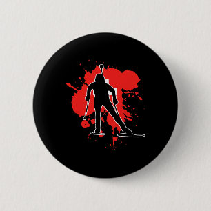 Schweiz Flaggenbiathlonist - Biathlon Schweiz 1 Button