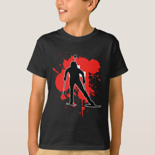 Schweiz Flaggenbiathlonist - Biathlon Schweiz T-Shirt