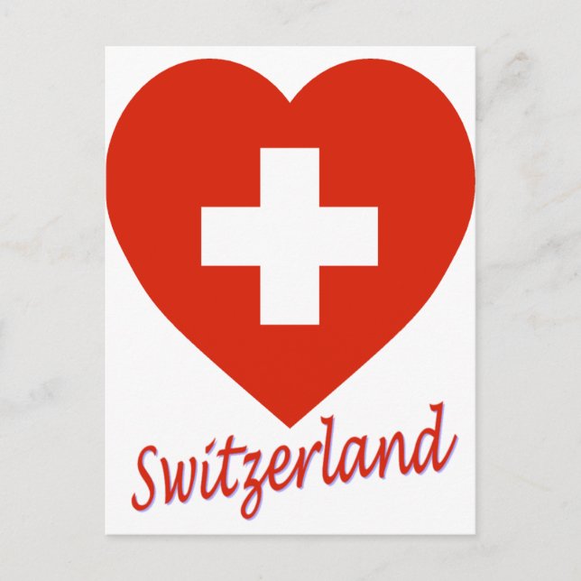 Schweiz Flaggenherz Postkarte (Vorderseite)