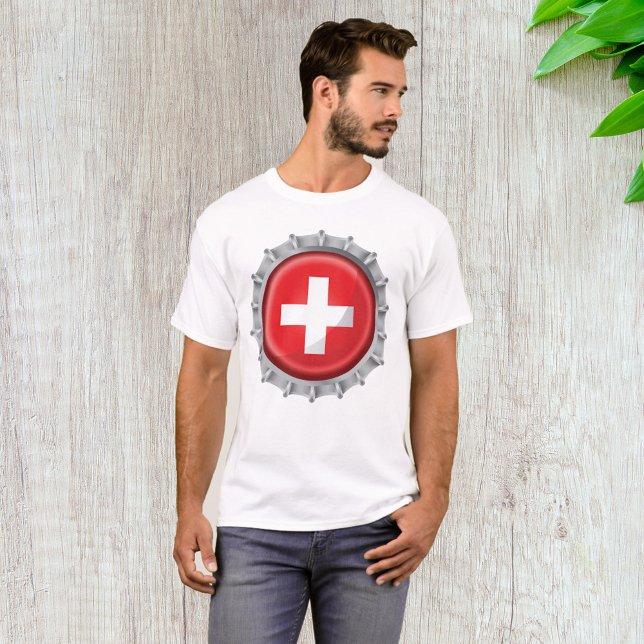 Schweiz Flaggenkappe T-Shirt (Von Creator hochgeladen)