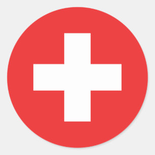 Schweiz Flaggenklassischer Rundkleber Runder Aufkleber