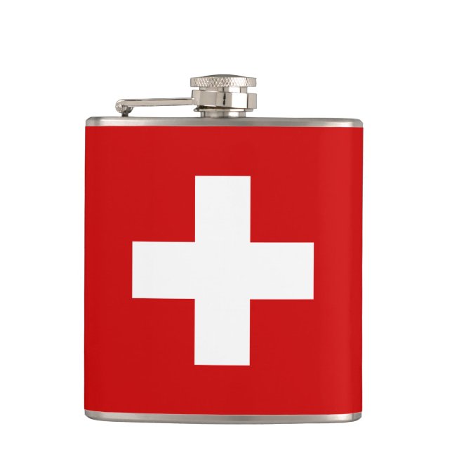 Schweiz - Flaggenqualität Flachmann (Vorderseite)