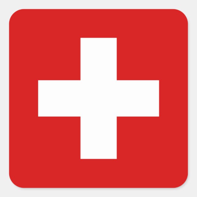 Schweiz - Flaggenqualität Quadratischer Aufkleber (Vorderseite)