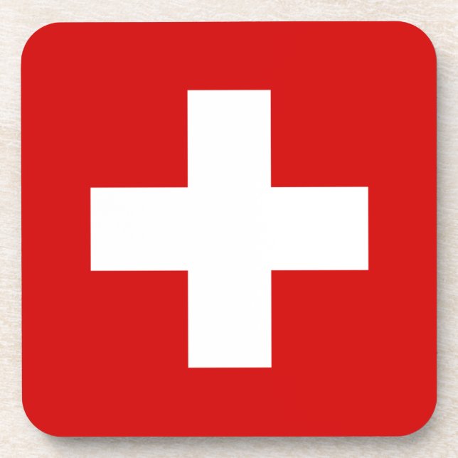 Schweiz - Flaggenqualität Untersetzer (Vorderseite)