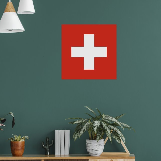 Schweiz-Flaggentelefone Poster (Wohnzimmer 1)
