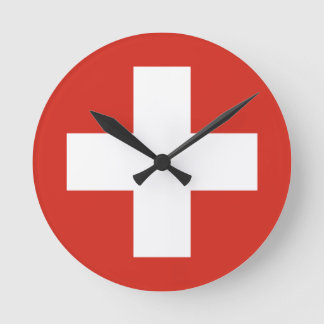 Schweiz-Flaggentelefone Runde Wanduhr