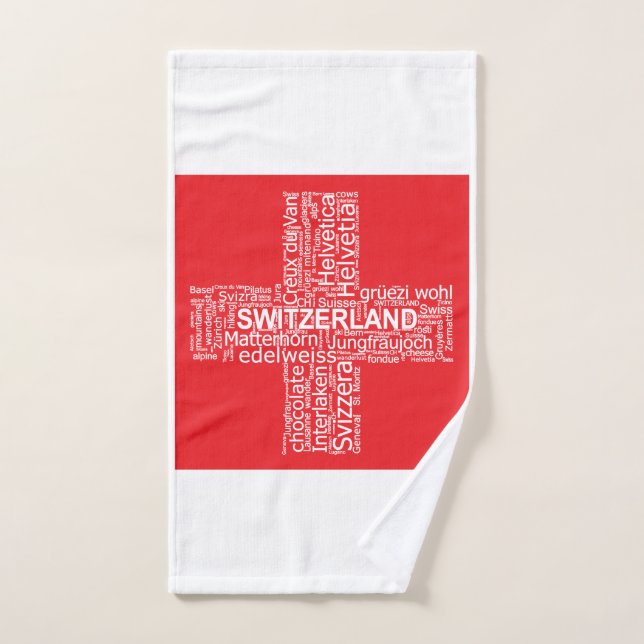 Schweiz Flaggenwortwolke Handtuch (Handtuch)