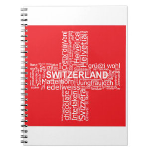 Schweiz Flaggenwortwolke Notizblock