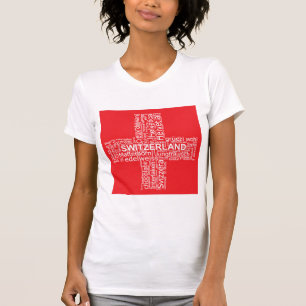 Schweiz Flaggenwortwolke T-Shirt