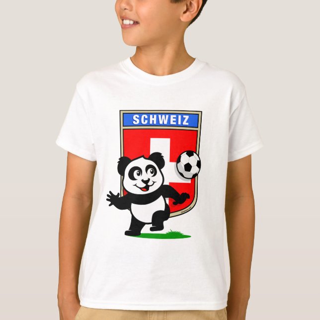 Schweiz Football Panda T-Shirt (Vorderseite)