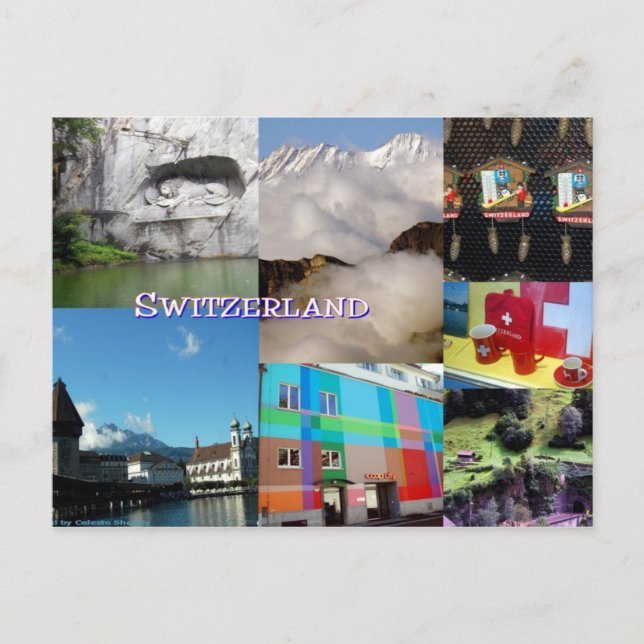Schweiz FotoCollage Postkarte (Vorderseite)