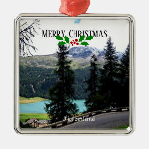 Schweiz, Frohe Weihnachten, Ornament Aus Metall