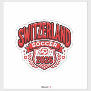 Schweiz Fußball 2026 Fußball Fett Land Typogr Aufkleber