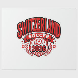 Schweiz Fußball 2026 Fußball Fett Land Typogr Geschenkpapier