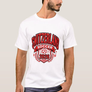 Schweiz Fußball 2026 Fußball Fett Land Typogr T-Shirt