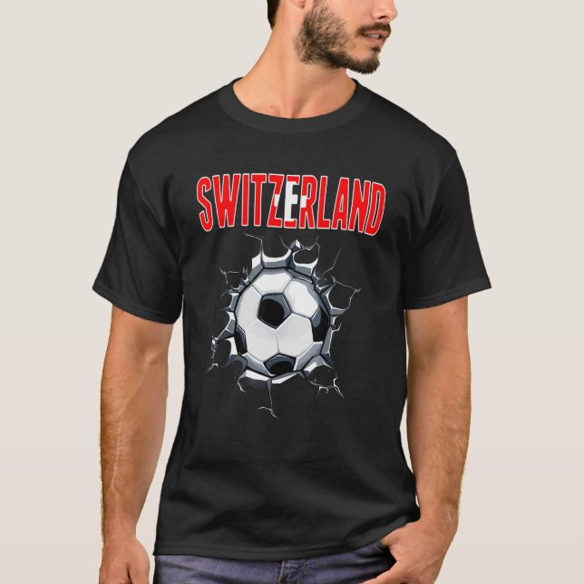 Schweiz Fußball Fans - Schweizer Fußball in Cracke T-Shirt (Vorderseite)