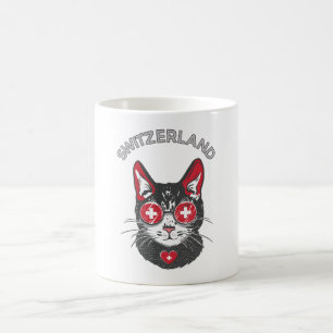 Schweiz Fußball Katze Maskottchen Schweizer Fanfla Kaffeetasse