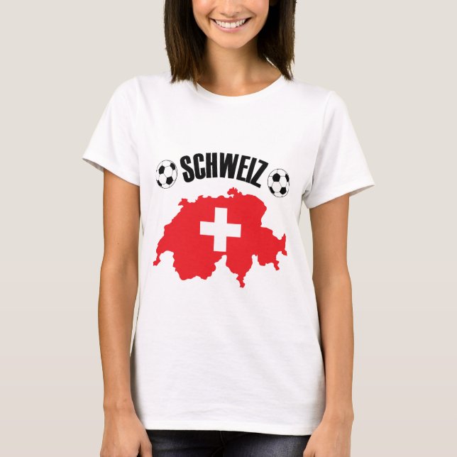 Schweiz Fussball Schweiz Karte T-Shirt (Vorderseite)